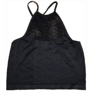Forever 21 spandex cropped tank mesh neckline